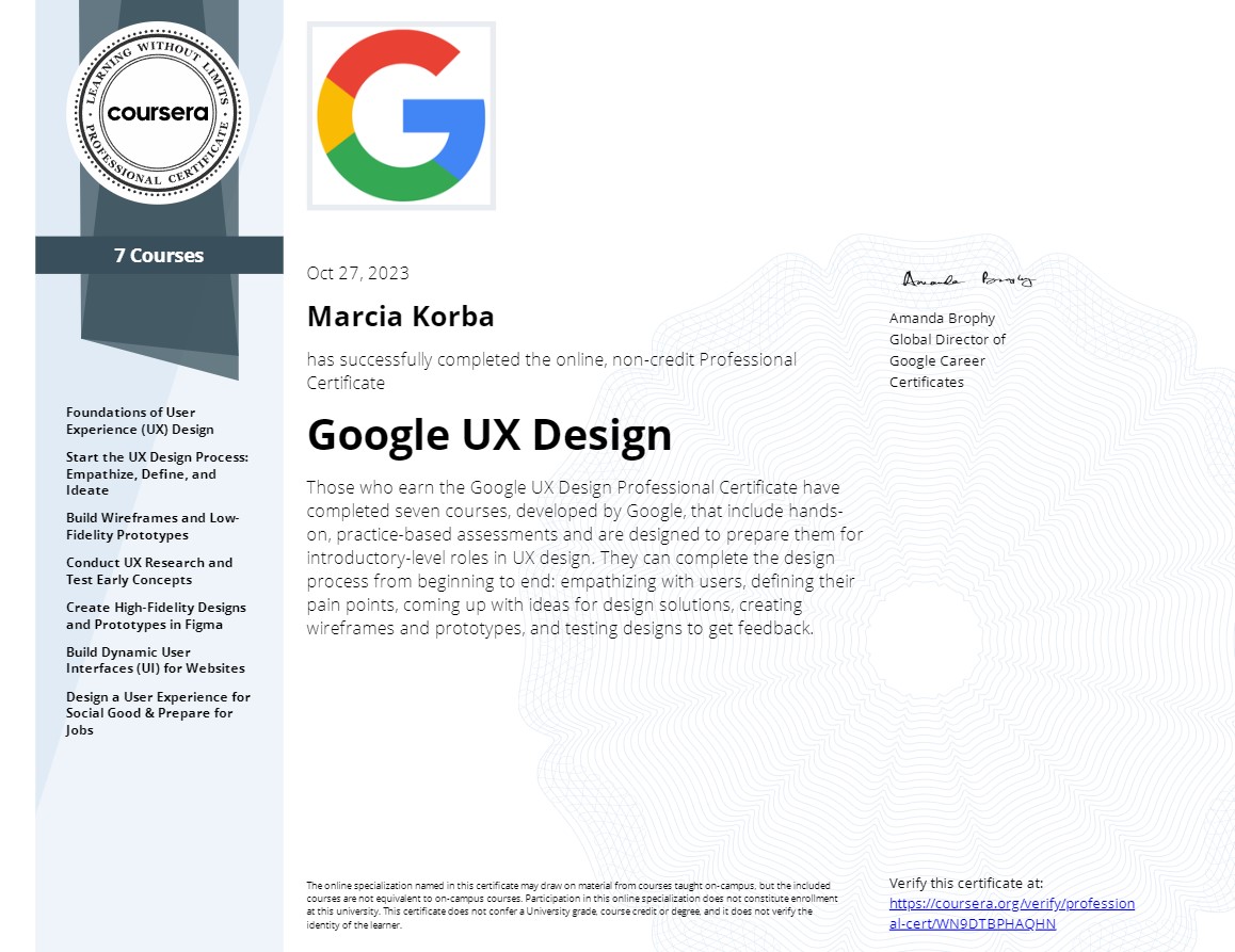 Google UX Certificate